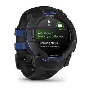 Instinct 3 – 50 mm AMOLED Black z paskiem w kolorze Black/Bolt Blue 2