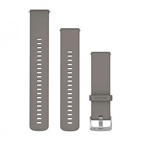 Pasek silikonowy w kolorze Silver Grey z zapięciem Silver QucikRelease 22 mm