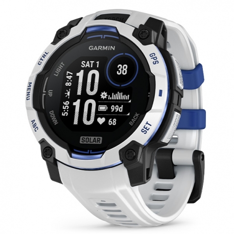 Instinct 3 45 mm Solar Whitestone z paskiem w kolorze Whitestone/Bolt blue