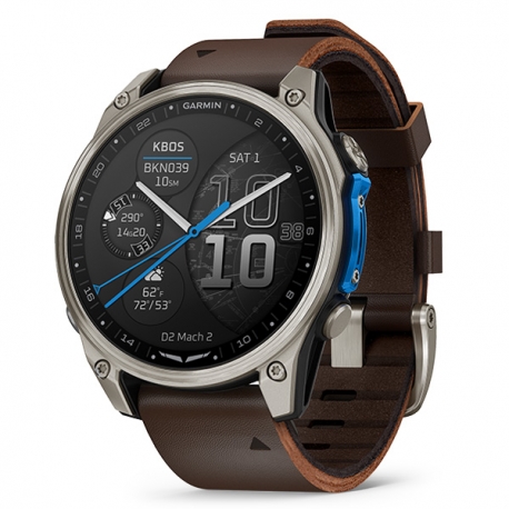 D2 Mach 2 – 47 mm Tytanowy z brązowym paskiem ze skóry Oxford