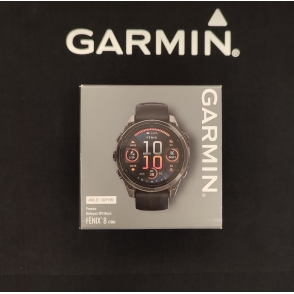 Fenix 8 47 mm AMOLED Sapphire Carbon Grey DLC Titanium z paskiem silikonowym w kolorze czarnym / Pebble grey