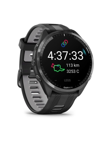 Garmin FR 965 z czarną kopertą i jasnoszarym paskiem