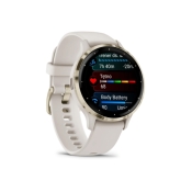 Venu 3S Bezel ze stali nierdzewnej w kolorze soft gold z kopertą w kolorze ivory i silikonowym paskiem