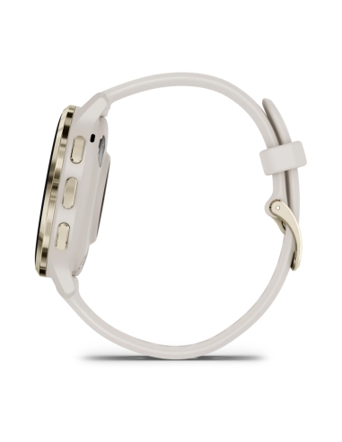 Venu 3S Bezel ze stali nierdzewnej w kolorze soft gold z kopertą w kolorze ivory i silikonowym paskiem