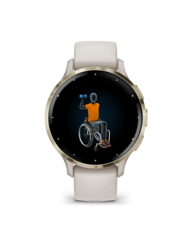 Venu 3S Bezel ze stali nierdzewnej w kolorze soft gold z kopertą w kolorze ivory i silikonowym paskiem