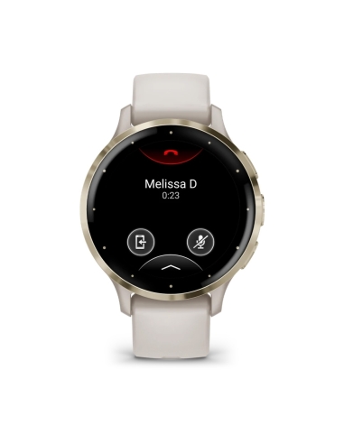 Venu 3S Bezel ze stali nierdzewnej w kolorze soft gold z kopertą w kolorze ivory i silikonowym paskiem