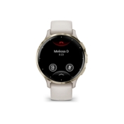 Venu 3S Bezel ze stali nierdzewnej w kolorze soft gold z kopertą w kolorze ivory i silikonowym paskiem