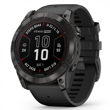 Fenix 7X Pro Sapphire Solar Carbon Gray DLC Titanium z czarnym paskiem