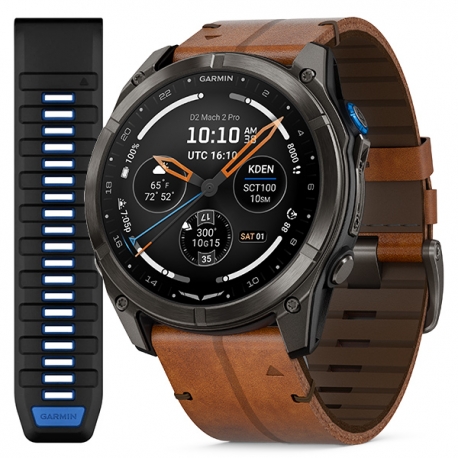 D2 Mach 2 Pro - 51 mm Carbon Gray DLC Titanium ze skórzanym paskiem