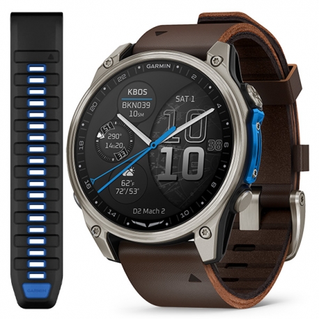 D2 Mach 2 – 47 mm Tytanowy z brązowym paskiem ze skóry Oxford