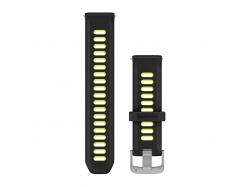 Pasek silikonowy czarny z żółtym akcentem QuickRelease 20 mm