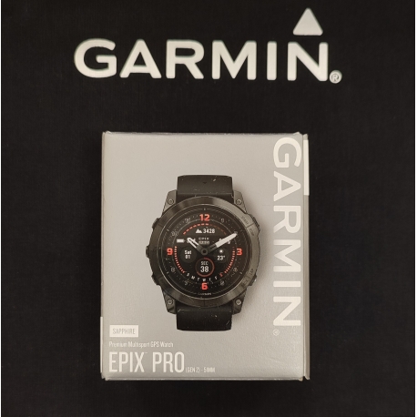 Epix Pro Gen 2 51 mm Sapphire Szary tytanowy z powłoką węglową (DLC) i z czarnym paskiem
