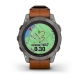Fenix 7 Pro Sapphire Solar Tytanowy z kasztanowym paskiem skórzanym