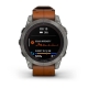 Fenix 7 Pro Sapphire Solar Tytanowy z kasztanowym paskiem skórzanym