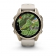 Fenix 8 43 mm AMOLED Sapphire Soft gold z piaskowo-beżowym paskiem