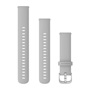 Pasek silikonowy Mist grey ze srebrnym zapięciem QuickRelease 18 mm