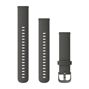 Pasek silikonowy Graphite grey z ciemnym zapięciem QuickRelease 18 mm