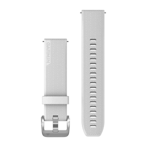 Pasek silikonowy biały ze srebrnym zapięciem QuickRelease 20 mm