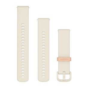 Pasek silikonowy w kolorze Bone z zapięciem Pink Dawn 20 mm