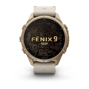 Fenix 9 Pro inReach 43 mm Tytanowy w kolorze Autumn Gold ze skórzanym paskiem w kolorze Bone 2