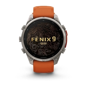 Fenix 9 Pro inReach 47 mm Tytanowy z silikonowym paskiem w kolorze Autumn Orange / Spark Orange 2
