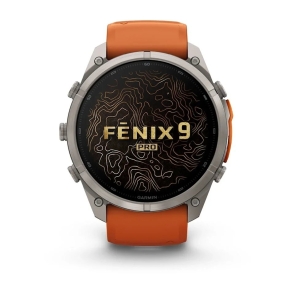 Fenix 9 Pro inReach 51 mm Tytanowy z silikonowym paskiem w kolorze Autumn Orange / Spark Orange 2