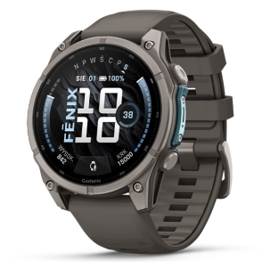 Fenix 9 47 mm Tytanowy z silikonowym paskiem w kolorze Pebble Gray