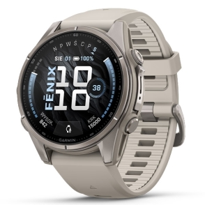 Fenix 9 43 mm Tytanowy z silikonowym paskiem w kolorze Pebble Gray