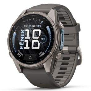 Fenix 9 43 mm Tytanowy z silikonowym paskiem w kolorze Pebble Gray