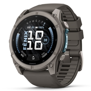 Fenix 9 51 mm Tytanowy z silikonowym paskiem w kolorze Pebble Gray