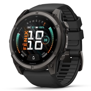 Fenix 9 51 mm Tytanowy w kolorze Carbon Gray z powłoką (DLC) z silikonowym paskiem w kolorze Black