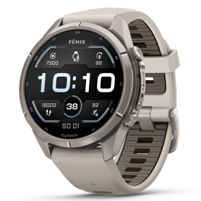 Fenix 9 Pro 43 mm Tytanowy z silikonowym paskiem w kolorze Fog Gray / Dark Sandstone