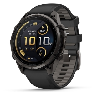 Fenix 9 Pro inReach 47 mm Tytanowy w kolorze Carbon Gray z powłoką (DLC) z silikonowym paskiem w kolorze Black / Pebble Gray