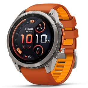 Fenix 9 Pro inReach 51 mm Tytanowy z silikonowym paskiem w kolorze Autumn Orange / Spark Orange