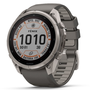 Fenix 9 Pro inReach Solar 51 mm Tytanowy z silikonowym paskiem w kolorze Pebble Gray