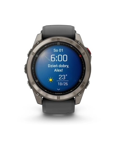 Fenix 8 Pro 51 mm AMOLED Sapphire Tytanowy z czarno-szarym paskiem
