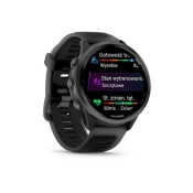 Forerunner 570 47 mm Aluminiowy w kolorze Slate Grey z półprzezroczystym paskiem w kolorze Black/Black