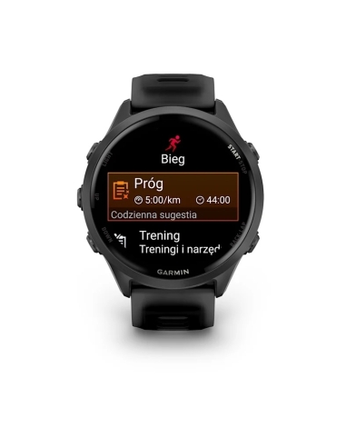 Forerunner 570 47 mm Aluminiowy w kolorze Slate Grey z półprzezroczystym paskiem w kolorze Black/Black