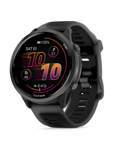 Forerunner 570 47 mm Aluminiowy w kolorze Slate Grey z półprzezroczystym paskiem w kolorze Black/Black