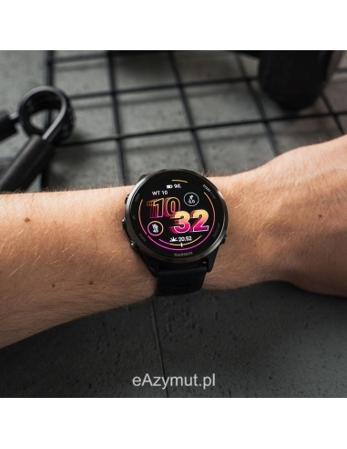 Forerunner 570 47 mm Aluminiowy w kolorze Slate Grey z półprzezroczystym paskiem w kolorze Black/Black
