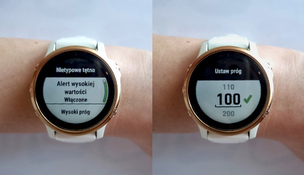 Alert wysokiej wartości - alert nietypowego tętna garmin