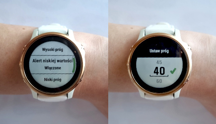 Alert niskiej wartości - alert nietypowego tętna garmin