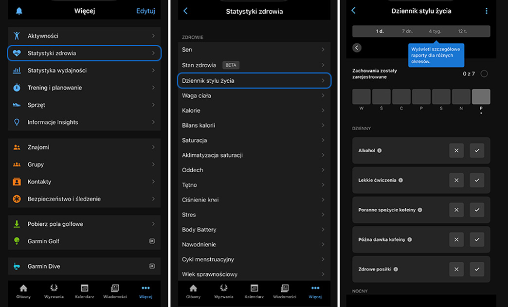 Garmin Connect_Dziennik stylu życia_3