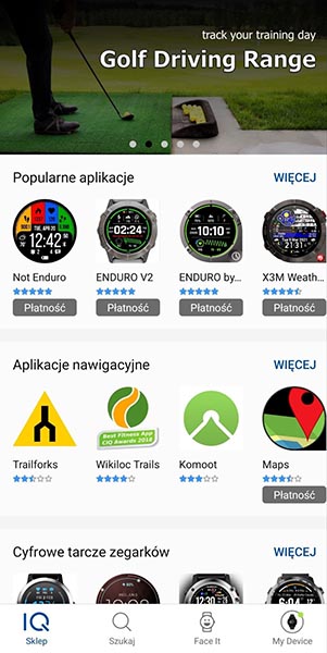 aplikacja Connect IQ