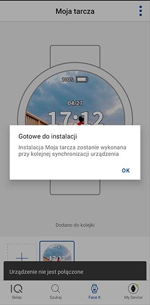 tworzenie własnej tarczy w zegarku Garmin