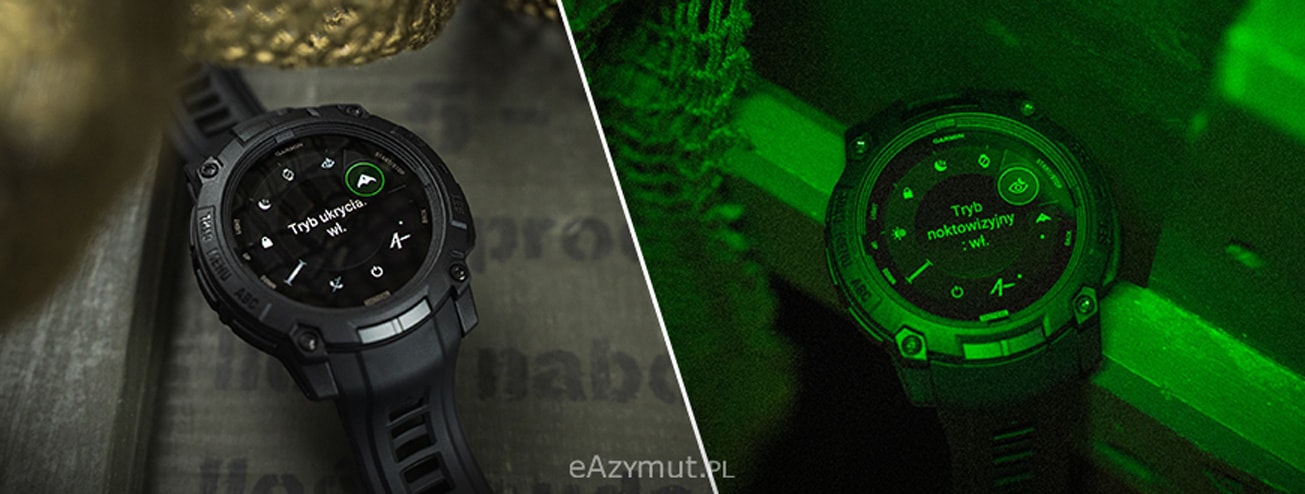 Garmin Instinct 3 Tactical Tryb ukrycia i noktowizja