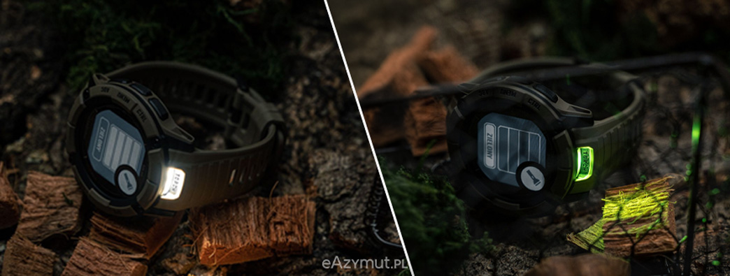 Latarka w zegarku Garmin Instinct 2X Solar