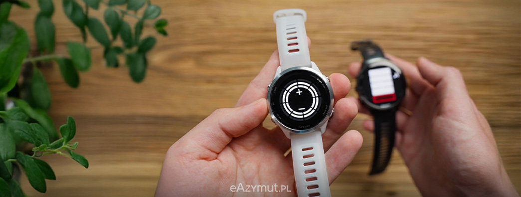 Latarka ekranowa w zegarku Garmin Forerunner 570