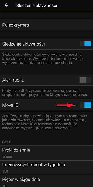 jak włączyć garmin move iq
