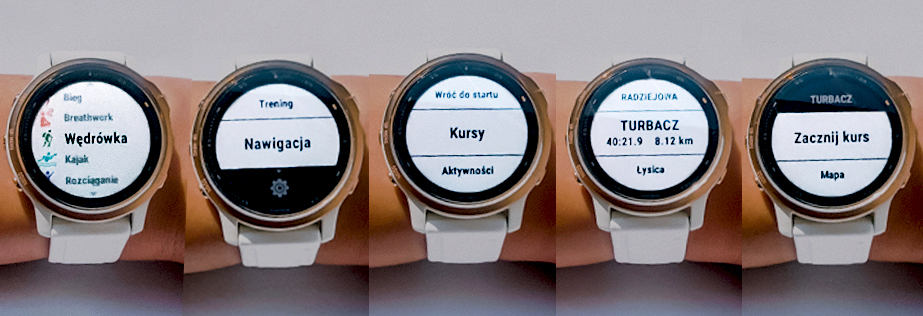 Planowanie kursu na Garmin Fenix 6S Pro